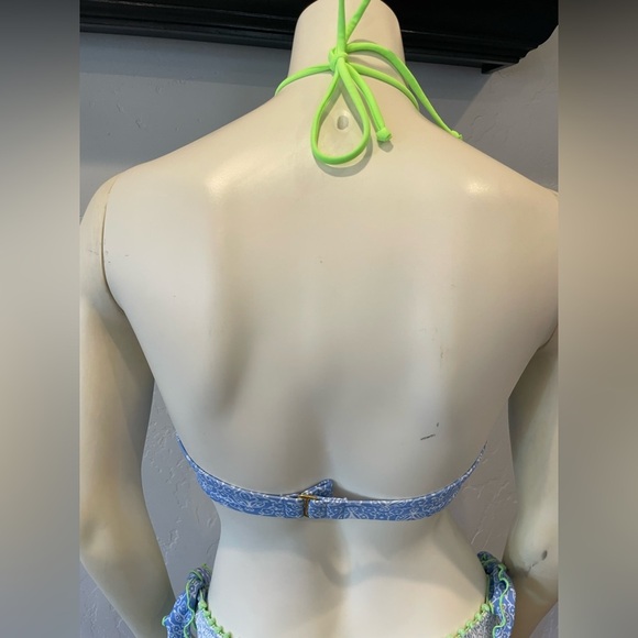 Women’s VS Blue and Green Ruffle Bikini Top available in sizes 32B and 32C - Picture 3 of 6